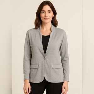 Philosophy Women’s Light Gray Knit Blazer Cardigan Soft Casual Chic size XXL.